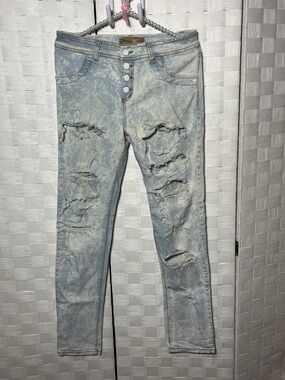 Light Acid Wash Straight Leg Jeans